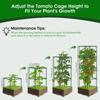 MQHUAYU 4 Pack Tomato Cage for Garden Support, 43 inch Tall Adjustable Plant Support Stakes, Tomato Trellis Extra Bold for Climbing Vegetables Plants Flowers