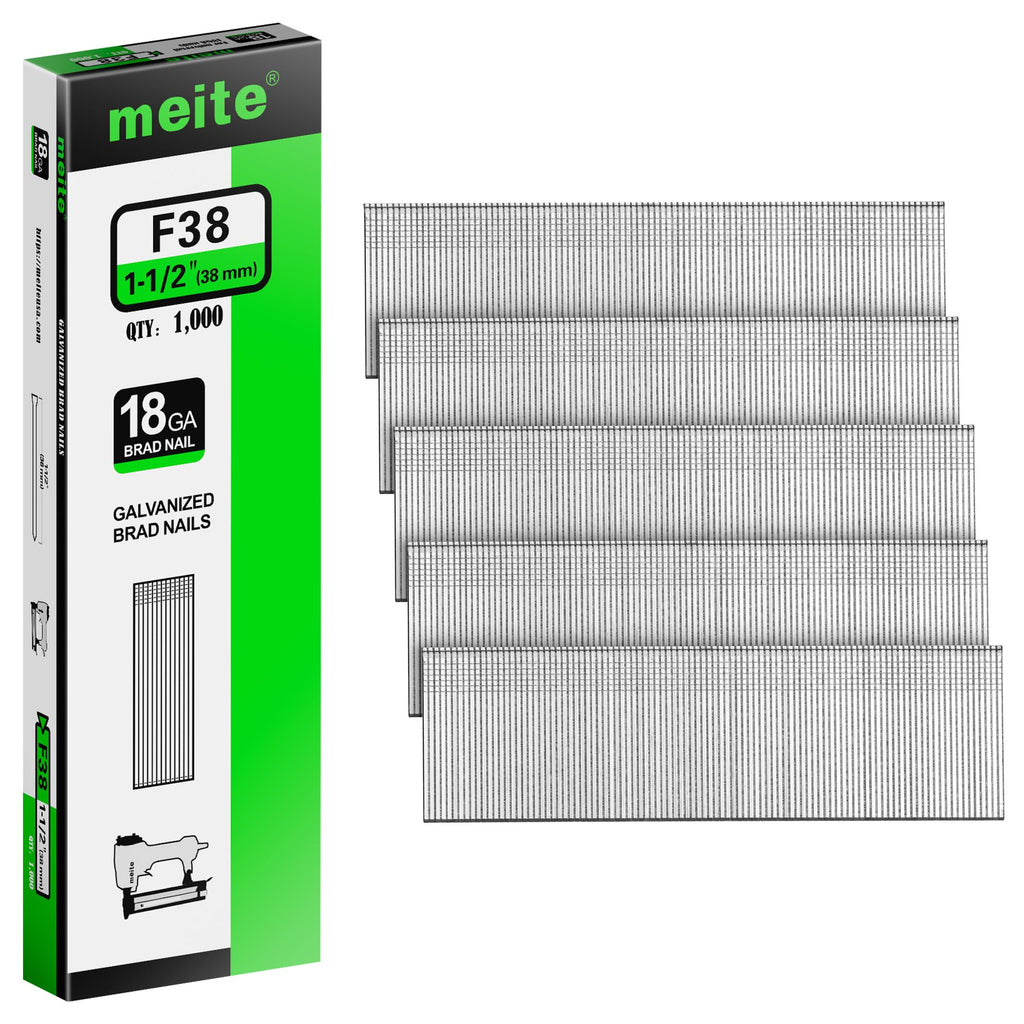 meite 18 Gauge Brad Nails, 1-1/2 Inch 18GA Brad Nails 1,000 Pcs
