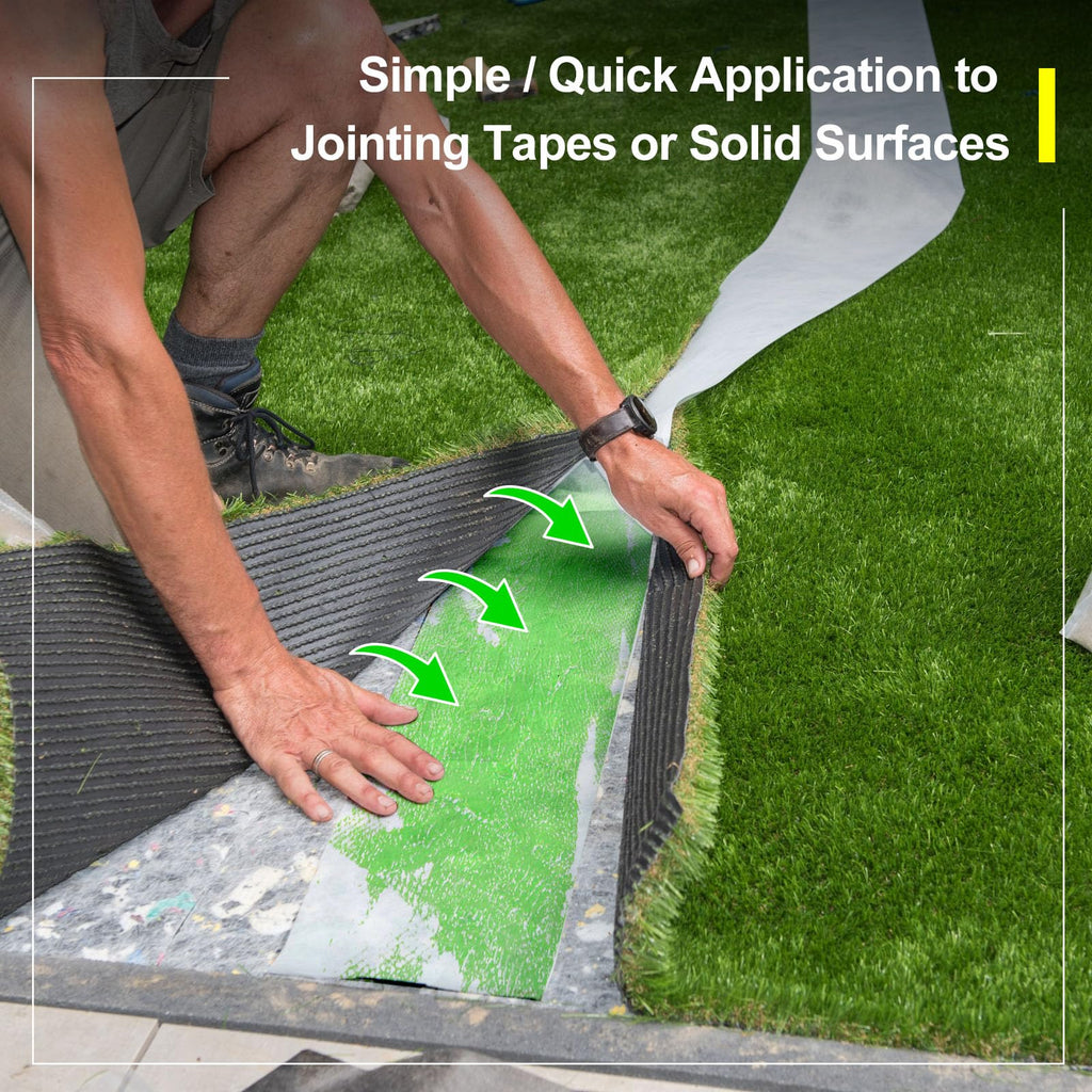 Threlaco 4 Tubes Turf Glue for Artificial Grass 10 oz Artificial Turf Tape Grass Paint Concentrate Glue Carpet Adhesive for Synthetic Surfaces(No Caulk Gun)
