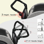 Saudism Pet Stroller for Dogs Cats up to 50 lbs, Foldable Dog Stroller with 360° Swivel Wheels, Detachable Carrier, Adjustable Handle, Travel Dog Stroller for Small Medium Large Pets, Gray