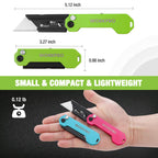 WORKPRO 3-Pack Folding Utility Knife, Razor Blade Knife with Safety Axis Lock, Quick Change Blade Box Cutter, EDC Pocket Knife with Belt Clip