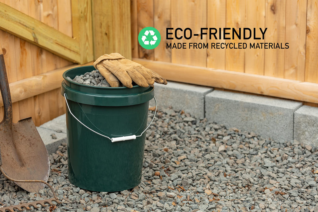 United Solution ECOSense 5 Gallon Bucket, Heavy Duty, Comfortable Handle, Perfect for on The Job, Home Projects, or Cleaning; Made from 90% Recycled Materials.100% Recyclable (Pack of 3)