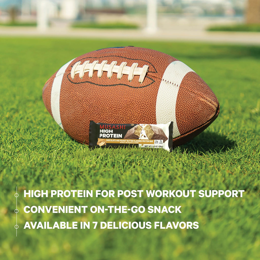 MUSASHI High Protein Bar, 44g Protein, 3.7g Total Sugars, Lemon Cheesecake, Post Workout and Protein Snack On The Go, 12 Pack of 3.2oz (90g) Bars