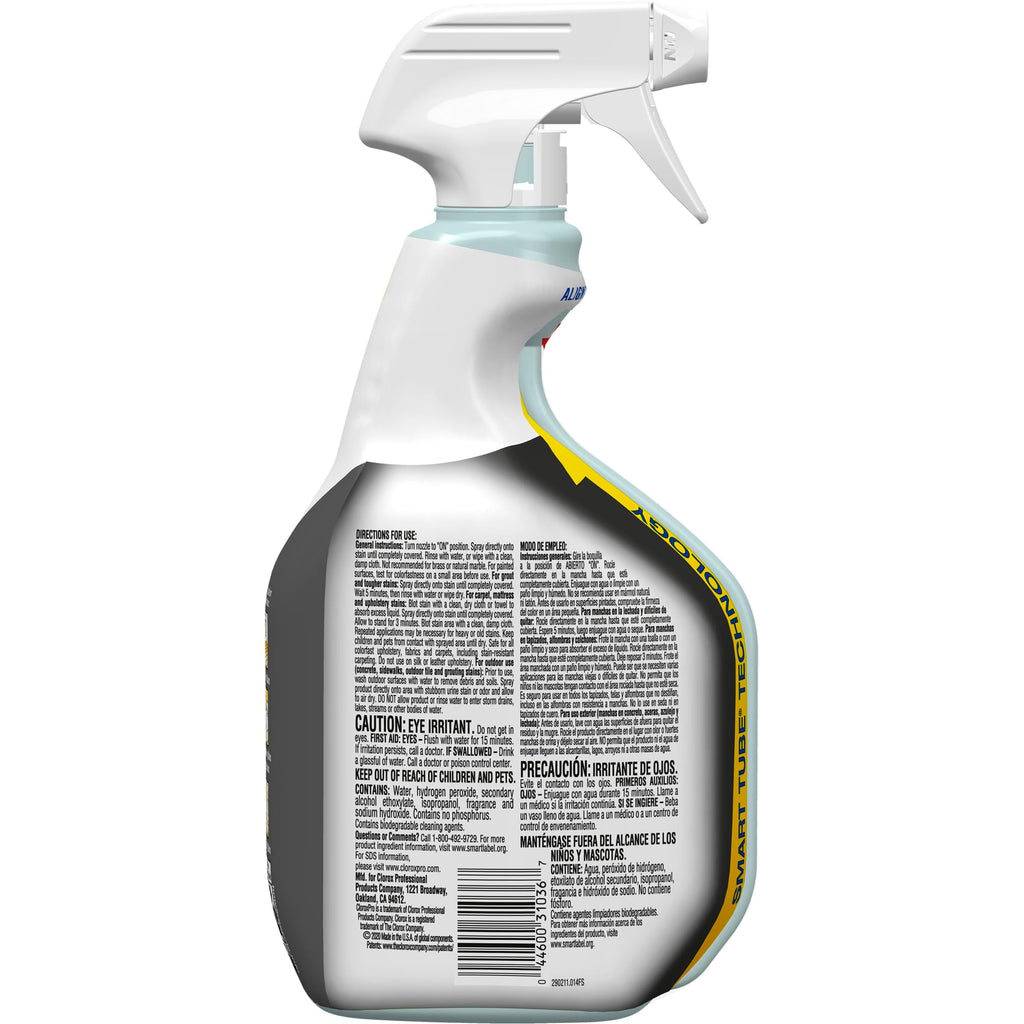CloroxPro Urine Remover for Stains and Odors Spray, Clorox Pet Urine Remover Spray, Great for Hard Surfaces, Carpet, Linens and Mattresses, 32 fl. oz., Pack of 9
