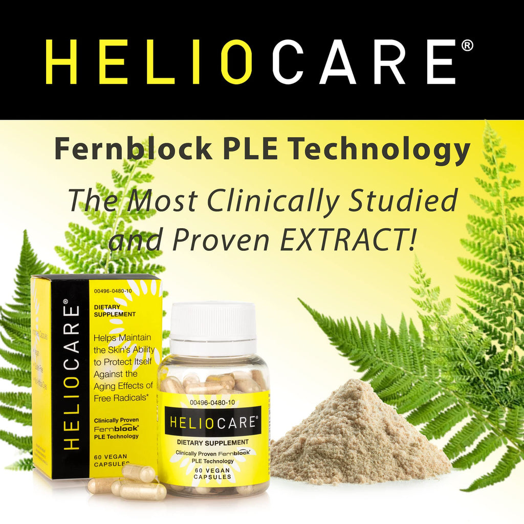 Heliocare Skin Care Dietary Supplement: 240mg Polypodium Leucotomos Extract Pills - Antioxidant Rich Formula with Fernblock and PLE Technology - 60 Veggie Capsules