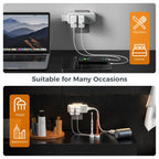 Multi Plug Outlet Extender, Wall Charger, TESSAN Multiple Plug Surge Protector, 5 Outlets and 3 USB (2 USB C), Electrical Power Expander with Surge Protector Spaced for Home Office Dorm Room