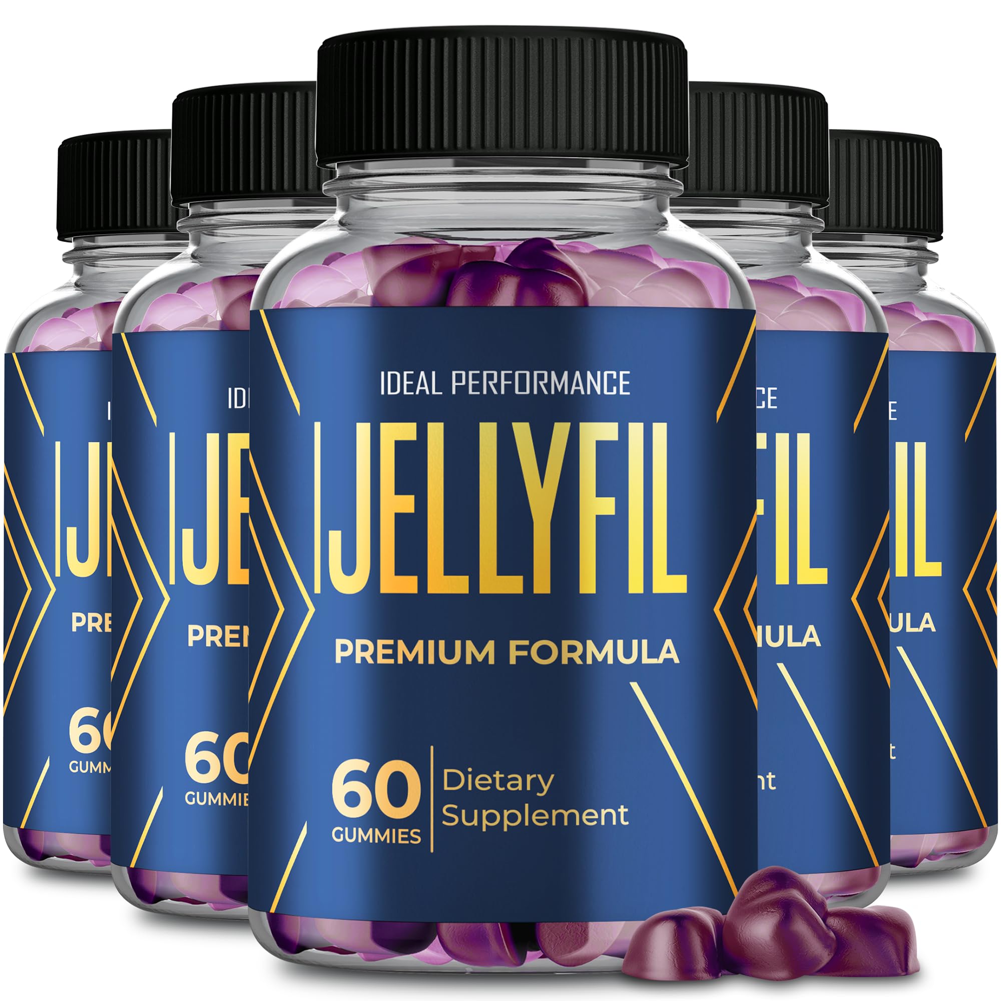 Jellyfil Gummies, Jellyfil Supplement Gummys with All Natural Ingredients - Maximum Strength, Daily Energy & Wellness Support, All Natural for Drive, Stamina and Active Lifestyle Reviews (5 Pack)