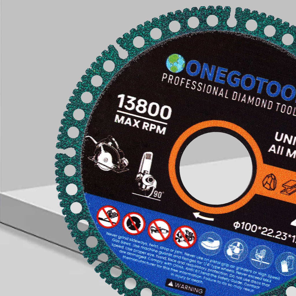 ONEGOTOOL 4 inch Indestructible Cutting Discs for Angle Grinder 7/8" Blades Cut Off Wheels Tool Diamond Metal rebar Porcelain Tile Granite Marble Smooth Cutter (3pcs)