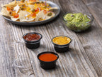 2 oz - Black Diposable Plastic Portion Cups With Lids, Small Mini 100 Sets