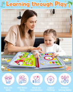 Gojmzo Busy Board Montessori Toys for Toddler Boy Girl Birthday Gifts, Busy Book Sensory Toys for Toddlers, Learning Educational Toddler Travel Activities