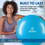 ProBody Pilates Exercise Ball - Multiple Sizes Gym Grade Balance Ball for Fitness, Workout, Pregnancy & Physical Therapy, Stability Yoga Ball Chair (Teal, 45 cm)