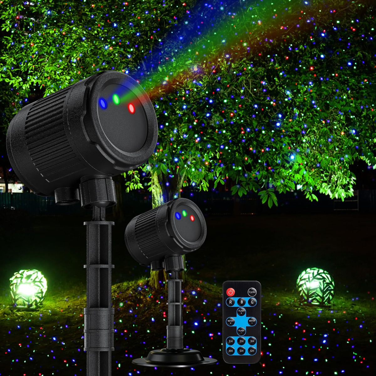 Laser Christmas Projector Lights Outdoor, Firefly Light Show for Trees