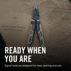 LEATHERMAN, Signal, 19-in-1 Multi-tool for Outdoors, Camping, Hiking, Fishing, Survival, Durable & Lightweight EDC, Made in the USA, Coyote Tan