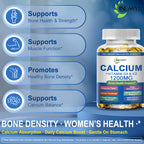 Calcium Supplements for Women - Calcium 1200 mg with Vitamin D3 & K2 - High Absorption Extra Strength Calcium Citrate for Bone Health, Strength, Density, Muscle, Heart Support - Slow Release, Non-GMO