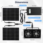 Fanspex Solar 2 Fan Kit with 66.6 Wh Battery Backup for Greenhouse
