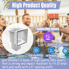Above Ground Pool Skimmer,Thru-Wall Skimmer,Above Ground Pool Skimmer（With Accessories）Opening Width 6 Inches,Compatible With All Standard Pool Wall Openings,Replace SP1091LX Above Ground Pool Skimmer