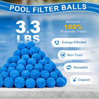 TTQ Pool Filter Balls for Sand Filter Systems, 3.3 Lbs Reusable Polyester Fiber Filter Media, Blue Filter Balls for Above Ground and Inground Pools