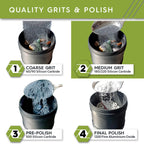 Polly Plastics Rock Tumbler Media Grit Refill, Medium 180/220 Silicon Carbide Grit, Stage 2 for Tumbling Stones (2 Pack) (6 lb.)