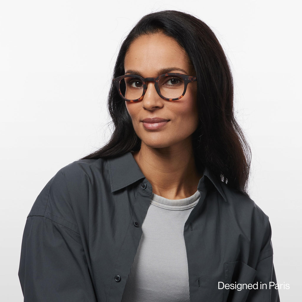 IZIPIZI READING #C Reading Glasses for Women and Men – Square Glasses with Anti-Scratch Lenses, Lightweight Fashion Frame (Tortoise, 1.5, x)