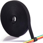 ECOHomes 3/4 Inch x 75 FT Double Sided Hook and Loop Roll Tape | Two Sides, Self Stick, No Adhesive Reusable Cable Ties Wrap for Cable Management, Heavy Duty Extender Straps Long Wire Strips Black
