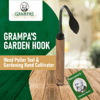 Grampa's Garden Hook Weeder & Cultivator Tool for Digging, Edging, Planting