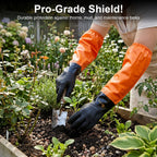 Gastody Chemical Resistant Gloves Extra-long 27.5" - Long PVC Arm Length Rubber Gloves Heavy Duty Waterproof with Cotton Liner for Household, Fishery Machinery, Chemical Industry Cleaning L