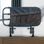 Stander EZ Adjust Bed Rail, Adjustable Senior Bedrail and Safety Assist Railing for Elderly Adults with Organizer Pouch, ASTM Safety Approved Guard-Rail, Black