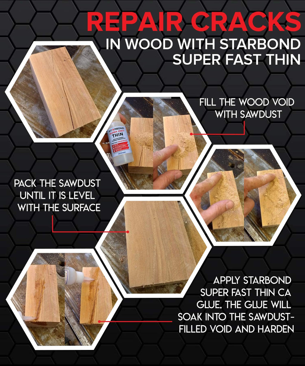 Premium Grade Cyanoacrylate (CA) Super Glue by Starbond - 16 oz. Complete Refill KIT (453g) - Super Fast Thin Adhesive, Precise Application for Woodturning, CA Finish, Woodworking, Hobby Models, Inlay