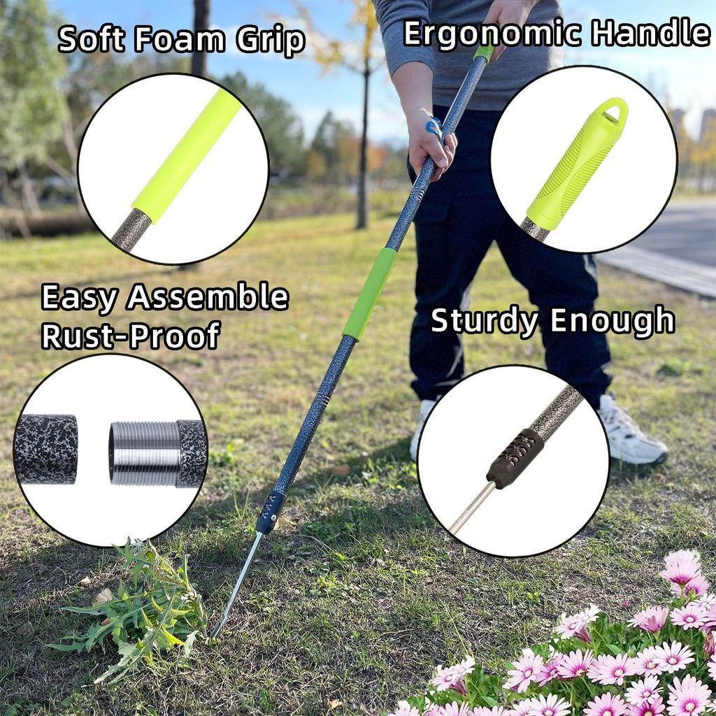 KLDOLLAR Weed Puller Tool,48" Long Handle Weeder Puller Tool with Soft Grip