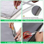 QWR Pet Proof Window Screens and Screen Door Replacement Kit, 59"x106" Durable High Hardness Vinyl Coated Polyester-Screen Repair Kit for Sliding Door,Patio and Windows.(Folded Package with Tool Kit)
