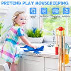 WOODMAM Wooden Kids Cleaning Set, Toddler Cleaning Toys with Broom and Mop