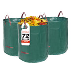 72 Gallon 3 Pack Reusable Yard Waste Bags for Lawn & Garden