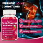 GRTGG Glucosamine Chondroitin Gummies with MSM & Elderberry Extra Strength 3000MG - Joint Support, Antioxidant Immune Support Supplement for Adults, Men & Women - 90 Raspberry Gummies