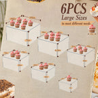 6 PCS Buffet Risers, Large Food Risers for Buffet Table, Food Display Risers for Party, White Acrylic Boxes Dessert Table Display Set, Risers Display Stands (Size 10" 9" 8" 7" 6" 5", Transparent)