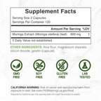 Moringa Capsules 240 Capsules – 4 Month Supply – Maximum Potency Pure Moringa Leaf Extract – Complete Green Superfood Supplement for Energy, Skin & Immune Health Support*