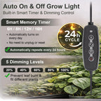 LBW Grow Light with Stand for Indoor Plants, Adjustable Height up to 68", Full Spectrum Grow Light for Large & Tall Plants, Auto Timer 6/8/12/16H, 5-Level Dimmable, 3 Lighting Modes