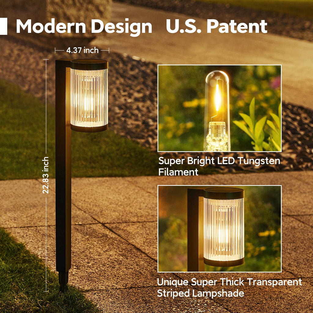 ELECLINK Solar Pathway Lights Outdoor, 2 Pack Upgraded Outdoor Solar Lights for Outside Super Bright Up to 12Hrs, IP65 Waterproof Solar Garden Lights for Sidewalk Driveway Decor Landscape Ligthting