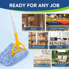 6 Pack Commercial Mop Head Replacement – Heavy Duty Mop Head for General and Floor Cleaning | Industrial Wet Mops | Washable Refill, Reusable, Looped End Mopheads | Hardwood, Concrete