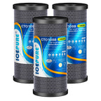 ICEPURE 10"X4.5",1 Microns Whole House Sediment Activated Carbon Water Filter Compatible with Dupont WFHDC8001,EP Series,EPM Series,CB-BB-10, GE FXHTC, GXWH40L, GXWH35F, GNWH38S, CTO10BB,3PACK