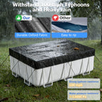 7x10 FT Rectangular Pool Cover, Solar Pool Cover for Above Ground Pool, Swimming Pool Cover Including Buckle, Drawstring and Ground Nails for Rectangular or Oval Pools