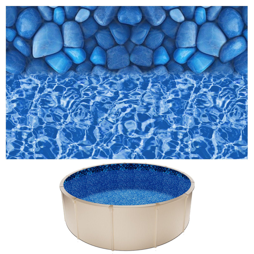 VEVOR 15-ft Round Above Ground Pool Liner, Overlap Pool Liners, Standard Gauge Vinyl, 48-to-54inch Wall Height, Designed for Steel Sided Above-Ground Swimming Pools