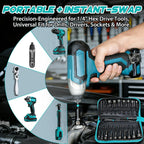 21-Piece Magnetic Nut Driver Set, Impact Drill Driver Bits with 1/4" Hex Shank, SAE & Metric Cr-V Steel Impact Nut Drivers, Quick-Release Bit Holder, and Storage Bag