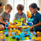 Marble Run Building Blocks Ages 3+, 121 PCS STEM Toy with 6 Dinosaurs
