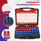 70 Pcs Thread Checker Nut and Bolt Thread Checker Set with 37 Inch and 33 Metric Box Set Thread Gauge SAE and Metric Sizes Perfect for Tight Spaces Ideal for Bolt and Nut Size Checking
