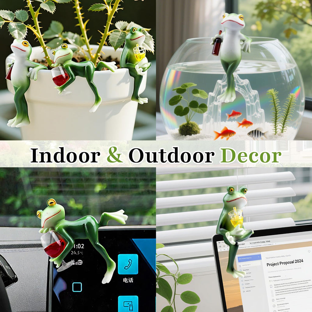 DearKeeps Garden Frog Statues, Funny Frog Figurines, Outdoor Garden Decor