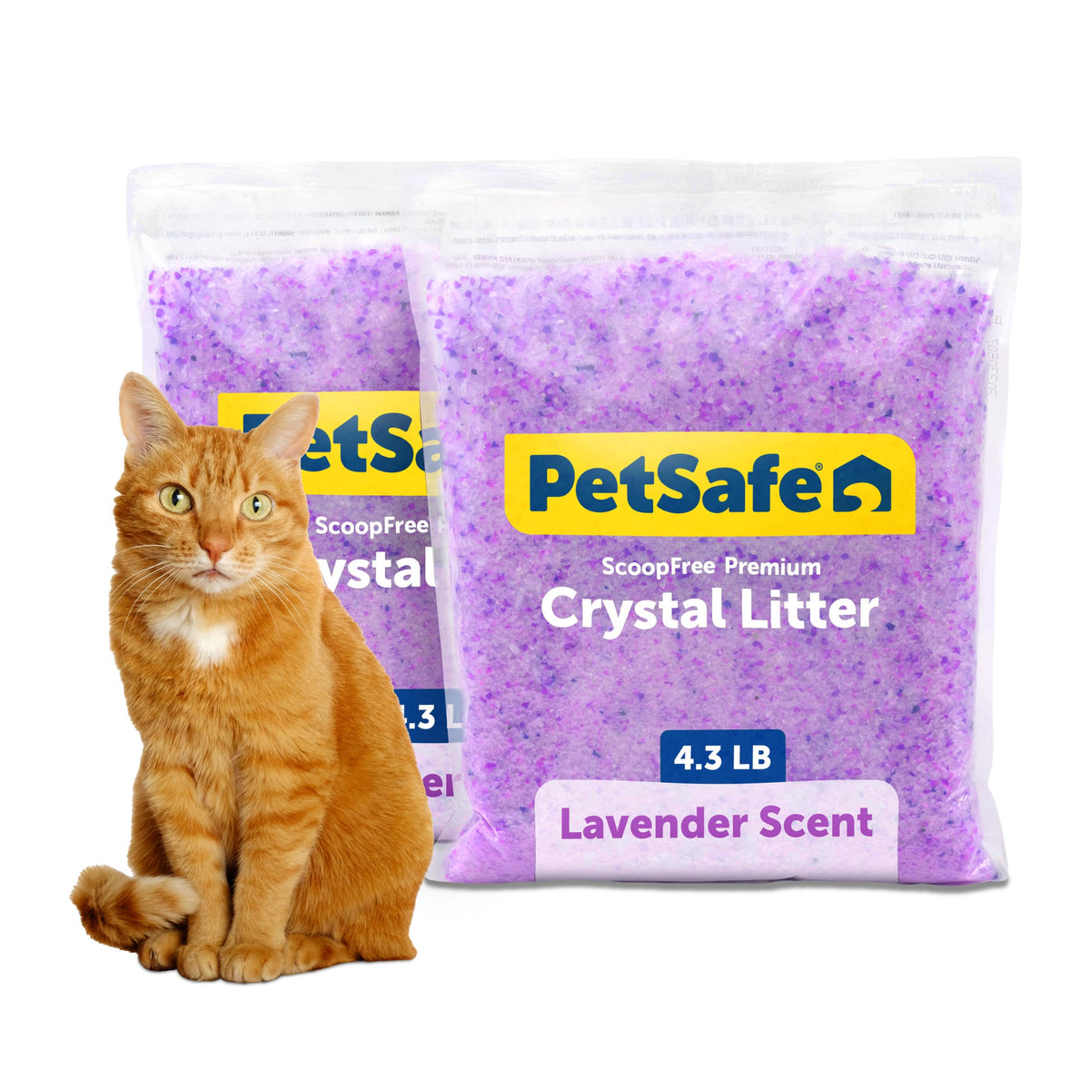 PetSafe ScoopFree Premium Crystal Litter, Lavender Scent, 4.3Lb Bag, 2 Pack