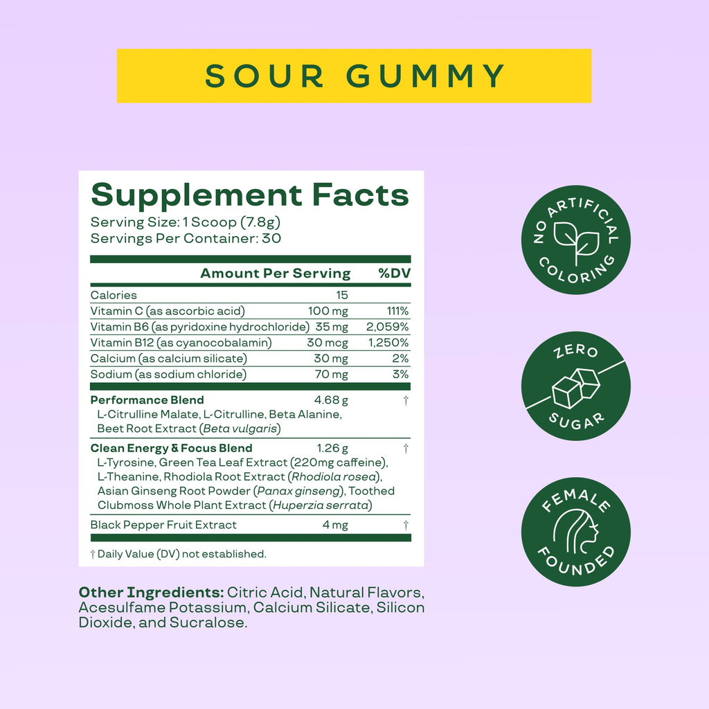 Bloom Nutrition High Energy Pre Workout Powder, Amino Energy with Beta Alanine, Ginseng & L Tyrosine, Natural Caffeine Powder from Green Tea Extract, Sugar Free & Keto Drink Mix (Sour Gummy)