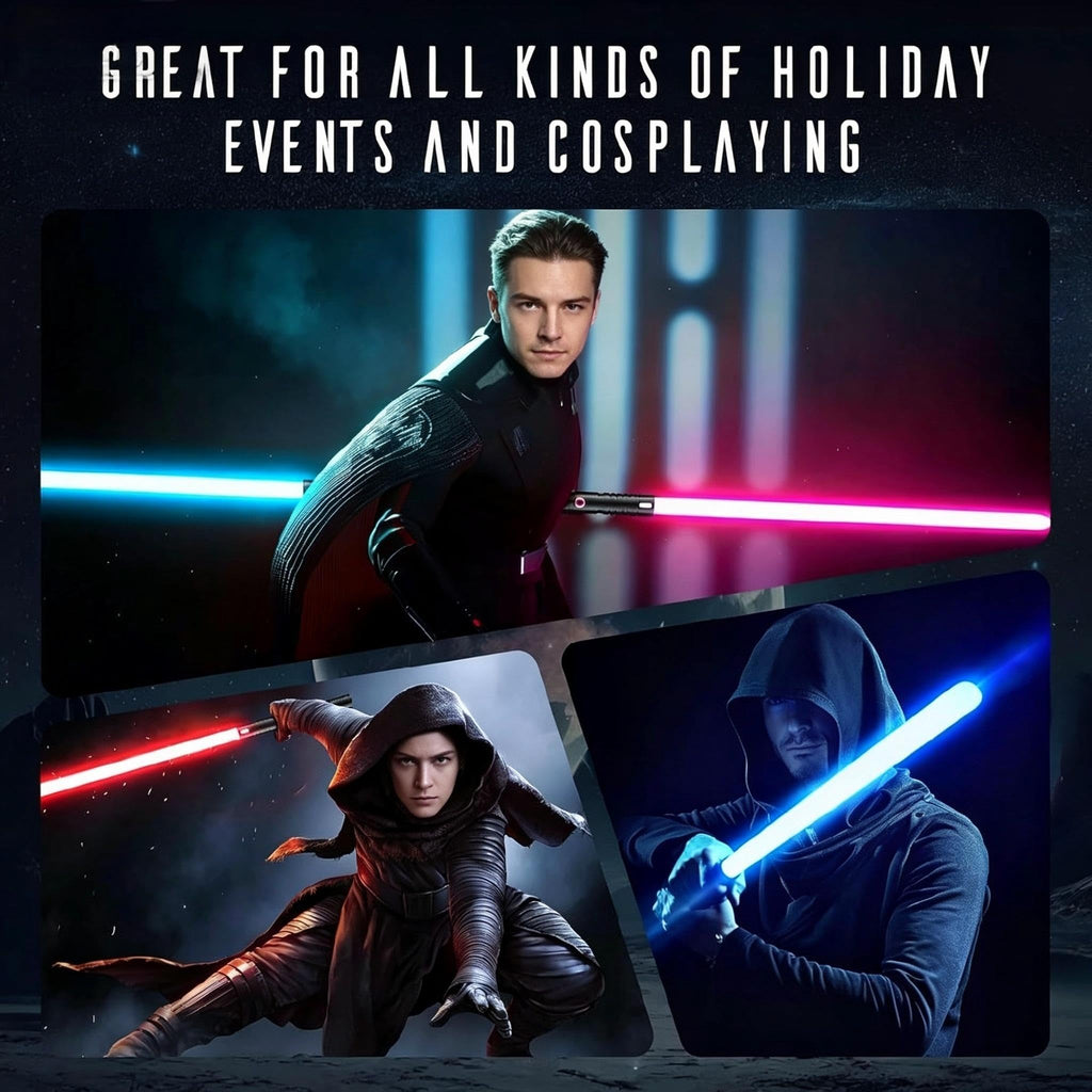 Juxaxia Lightsaber, 2-Pack Metal Hilt Dueling Light Saber for Adults & Kids