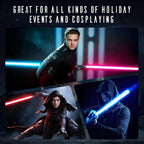 Juxaxia Lightsaber, 2-Pack Metal Hilt Dueling Light Saber for Adults & Kids