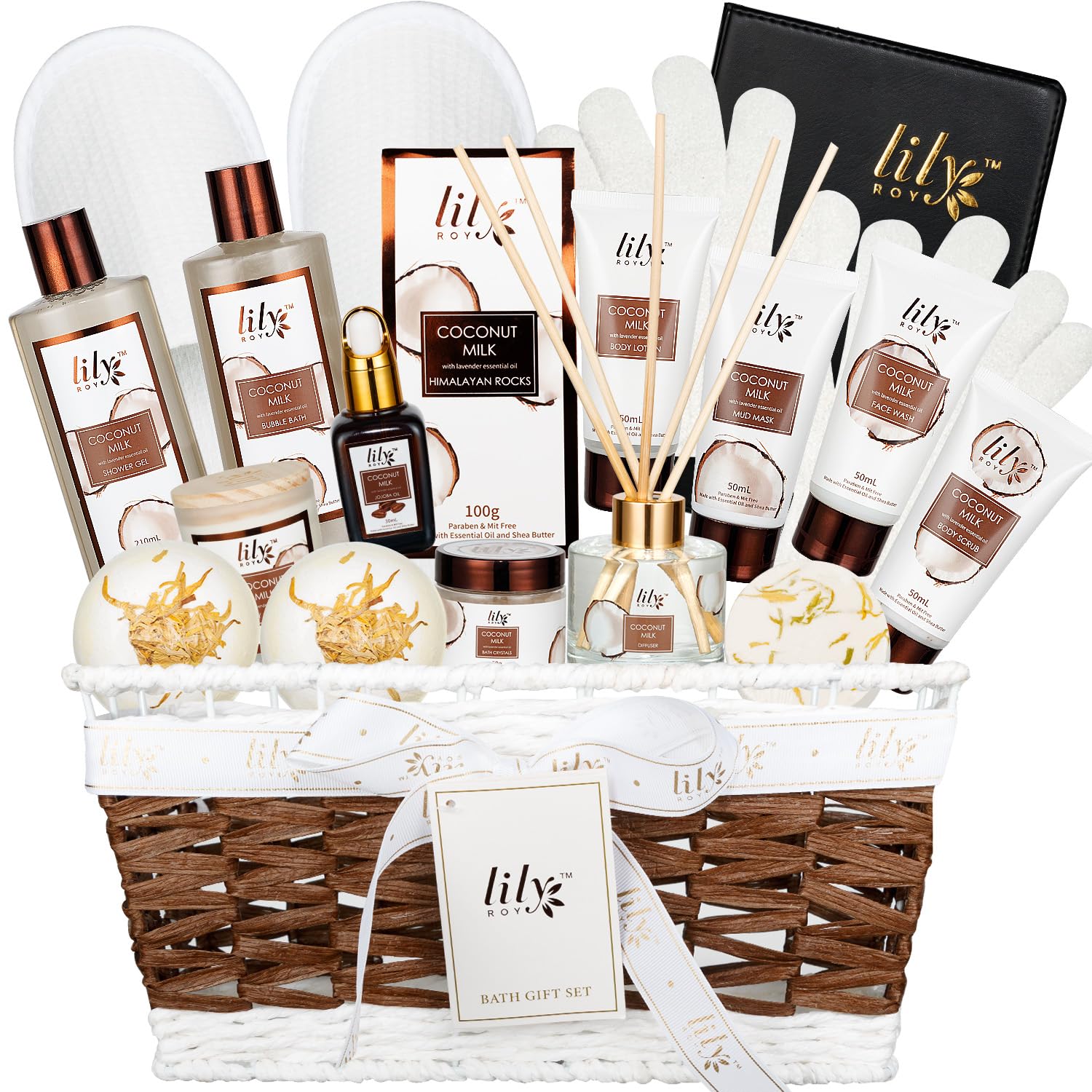 Mothers Day Gifts for Women –18Pcs Bath and Body Gift Basket Set for Women and Mom, Spa Basket Set Spa Kit Bath Gifts | Self Care, Birthday, Christmas, Valentines Day Bath Gift Baskets for Her